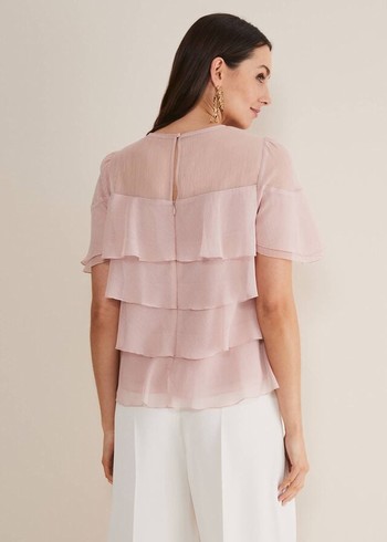 Phase Eight Stacey Ruffle Shirts Pink Canada | AOEPMB-823